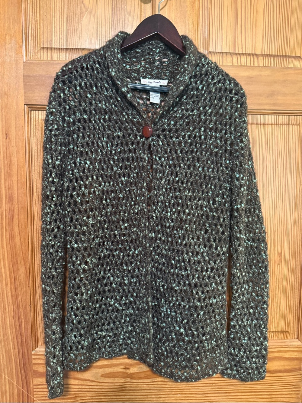 Free People Crocheted Knit Cardigan
